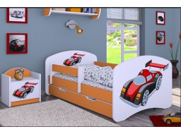 Detská posteľ so zásuvkou 180x90cm SUPER FORMULE - oranžová