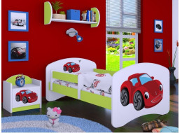 Detská posteľ bez šuplíku 160x80cm RED CAR - zelená