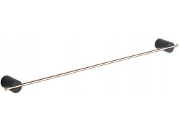 Kúpeľňová polica na uteráky MEXEN ARON s 1 priečkou - čierna / rose gold, 7088124-67