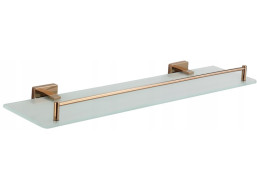 Kúpelňová polička MEXEN ARNO - 50 cm - kov / sklo - rose gold, 7020737-60