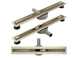 Sprchový žľab maxmax Rea NEO PRO SLIM - svetle zlatý zrkadlový