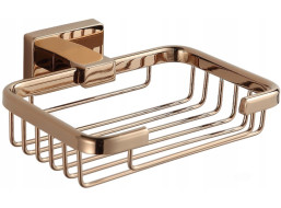 Závesný obdĺžnikový držiak mydla MEXEN ARNO - kov - rose gold, 7020751-60