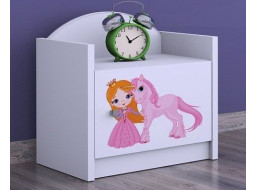 Detský nočný stolík PRINCEZNA A Jednorožec - TYP 3