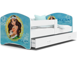 Detská posteľ LUCY so zásuvkou - 140x80 cm - OCEAN PRINCESS