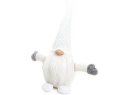 Vianočný škriatok 32 cm - biely