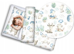 Detské bavlnené obliečky do postieľky 120x90 cm BABYMAM PREMIUM - Vlk a kamaráti