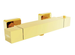 Termostatická batéria MAXMAX MEXEN CUBE - zlatá, 77200-50