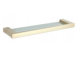 Kúpeľňová polička MAXMAX MEXEN PAVO - 50 cm - kov/sklo - zlatá, 7030437-50