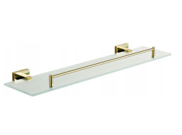 Kúpeľňová polička MEXEN ARNO - 50 cm - kov/sklo - zlatá, 7020737-50