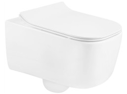 Závesné WC STELLA RIMLESS - biele + Duroplast sedátko slimplus