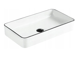 Keramické umývadlo NADIA 60 cm - biele/čierne, 21616007