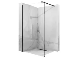 Kúpeľňová pevná zástena MAXMAX Rea AERO 80 cm - čierna matná - číre sklo