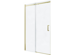 Sprchové dvere OMEGA 140 cm - zlaté - číre sklo