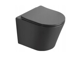 Závesné WC MEXEN LENA RIMLESS - tmavo šedé matné + Duroplast sedátko, 30224071