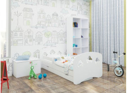 Detská posteľ so zásuvkou 140x70 cm s výrezom AUTÍČKA + matrac ZADARMO!