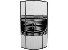 Sprchový kút MAXMAX MEXEN RIO black stripe - štvrťkruh 70x70 cm, 863-070-070-70-20