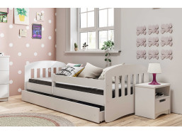 Detská posteľ CLASSIC sa zásuvkou - biela 180x80 cm