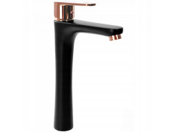 Umývadlová batéria REA MILD - vysoká - čierna/rose gold