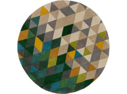 Ručne všívaný kusový koberec Illusion Prism Green/Multi circle