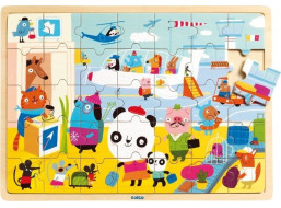 DJECO Drevené puzzle Letisko 35 dielikov