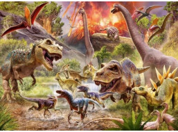 RAVENSBURGER Puzzle Dinosaury na úteku 60 dielikov