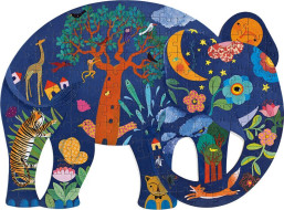 DJECO Obrysové puzzle Slon 150 dielikov