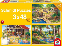 SCHMIDT Puzzle Má obľúbené zvieratká 3x48 dielikov