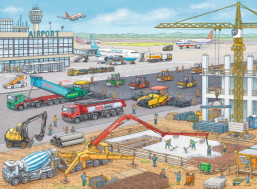 RAVENSBURGER Puzzle Stavenisko na letisku XXL 100 dielikov