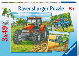 RAVENSBURGER Puzzle Poľnohospodárske stroje 3x49 dielikov