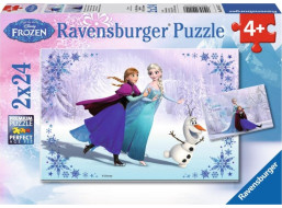 RAVENSBURGER Puzzle Ľadové kráľovstvo: Sestry navždy 2x24 dielikov
