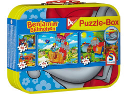 SCHMIDT Puzzle Benjamin Kvietko 4v1 v plechovom kufríku (26,26,48,48 dielikov)