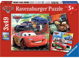 RAVENSBURGER Puzzle Autá: Zábavné pretekanie 3x49 dielikov