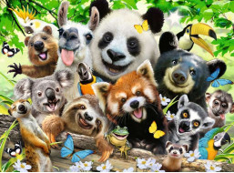 RAVENSBURGER Puzzle Zvieracie selfie XXL 300 dielikov