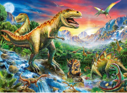 RAVENSBURGER Puzzle V dobách dinosaurov XXL 100 dielikov