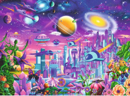 RAVENSBURGER Puzzle Vesmírne mesto XXL 200 dielikov