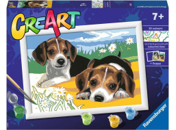 RAVENSBURGER CreArt Maľovanie podľa čísel: Šteňatá Jack Russella 24x18 cm