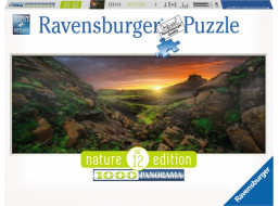 RAVENSBURGER Panoramatické puzzle Západ slnka nad Islandom 1000 dielikov