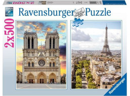 RAVENSBURGER Puzzle Návšteva Paríža 2x500 dielikov