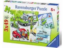 RAVENSBURGER Puzzle Polícia v akcii 3x49 dielikov