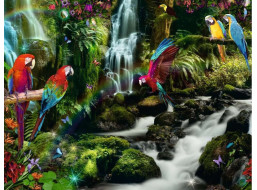 RAVENSBURGER Puzzle Farebné papagáje v džungli 2000 dielikov