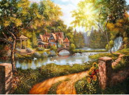 RAVENSBURGER Puzzle Domček pri rieke 500 dielikov
