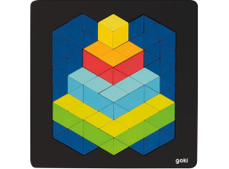 GOKI Drevené puzzle Pyramída 3D efekt 82 dielikov