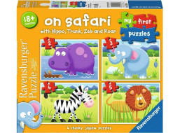 RAVENSBURGER Moje prvé puzzle: Na safari 4v1 (2,3,4,5 dielikov)