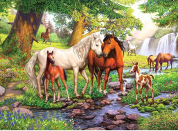 RAVENSBURGER Puzzle Kone pri rieke XXL 300 dielikov