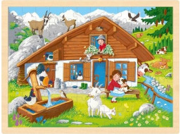 GOKI Drevené puzzle V Alpách 96 dielikov