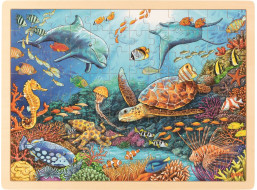 GOKI Drevené puzzle Veľký bariérový útes 96 dielikov