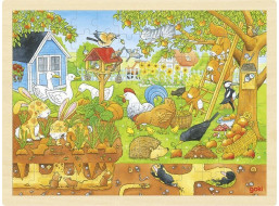 GOKI Drevené puzzle Zákutia našej záhrady 96 dielikov