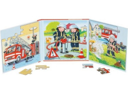 GOKI Magnetická puzzle kniha Hasičský zbor 2x20 dielikov