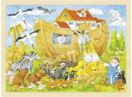 GOKI Drevené puzzle Noemova archa 96 dielikov