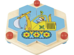 GOKI Puzzle hexagon Stavebné stroje